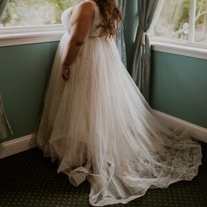 David's Bridal Ballgown Floral Wedding Dress